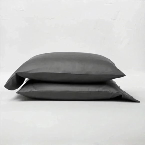 NWT King 500 Thread Count Washed Supima Sateen Solid Pillowcase Set - Ca… - Picture 1 of 5